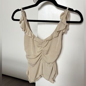 SHEIN Cream Ruffled blouse